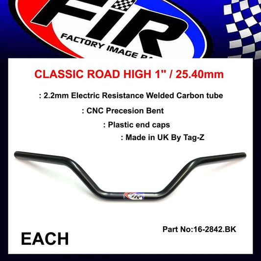 CLASSIC ROAD HIGH 1'' / 25.40mm, MATT BLACK / HANDLEBAR BAR, ( SAMES AS 16-2813 )