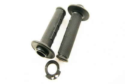 LOCK ON GRIP SET 03-15 KTM HUSQ, HALF WAFFLE SOFT BLACK, ODI STYLE, FIR -