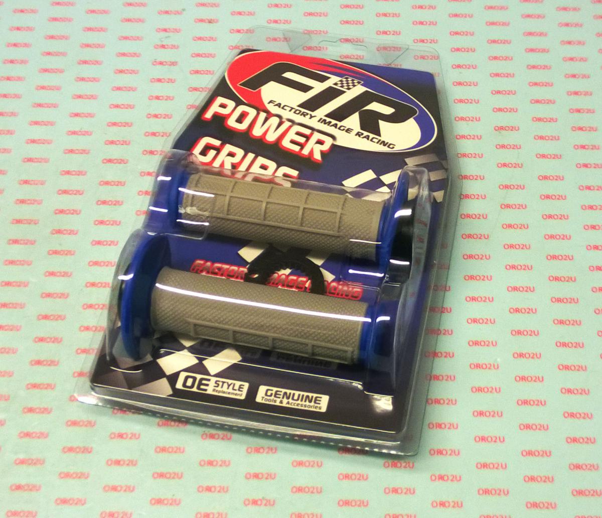 LOCK ON GRIP SET 03-15 KTM HUSQ, HALF WAFFLE SOFT GREY/BLUE, ODI STYLE, FIR -