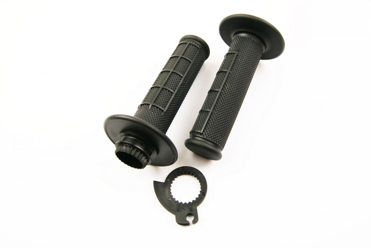 LOCK ON GRIP SET 50 65 KTM HUSQ, HALF WAFFLE SOFT BLACK, ODI STYLE, FIR -