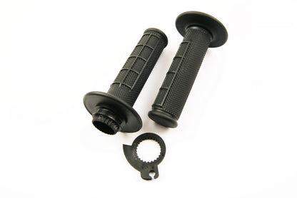 LOCK ON GRIP SET 50 65 KTM HUSQ, HALF WAFFLE SOFT BLACK, ODI STYLE, FIR -