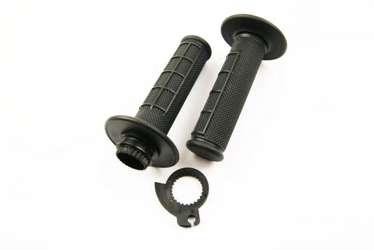 LOCK ON GRIP SET 50 65 KTM HUSQ, HALF WAFFLE SOFT BLACK, ODI STYLE, FIR -