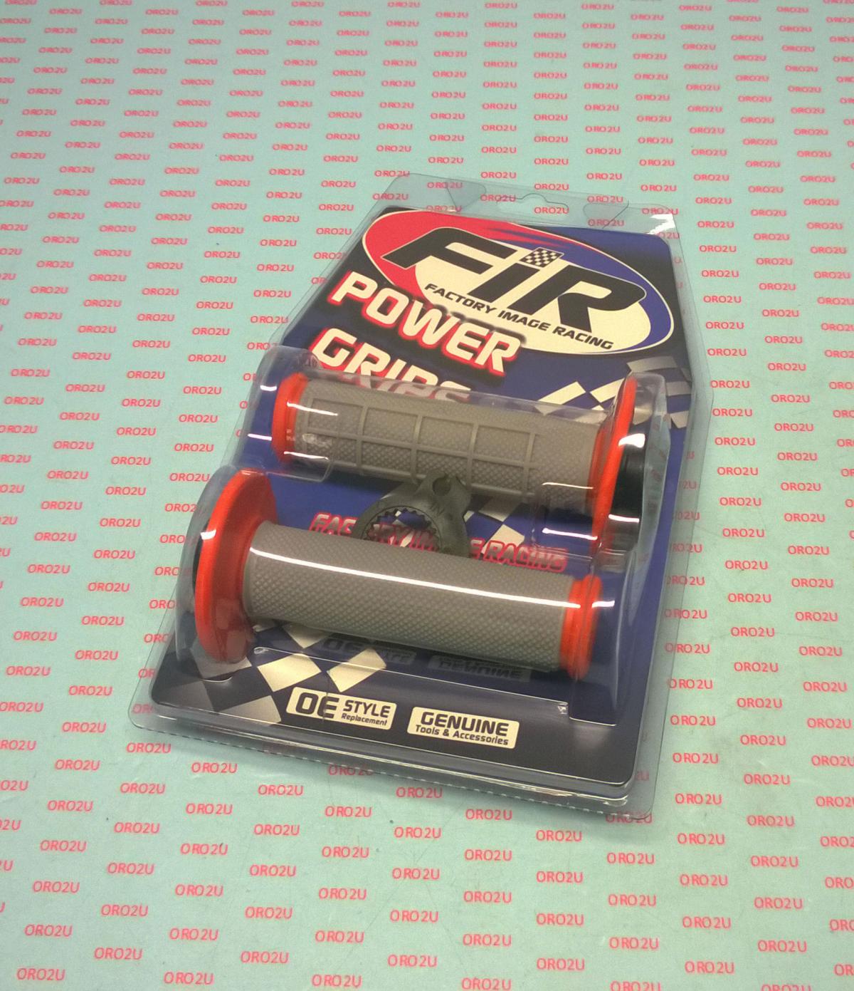 LOCK ON GRIP SET 50 65 KTM HUSQ, HALF WAFFLE SOFT GREY/ORANGE, ODI STYLE, FIR -