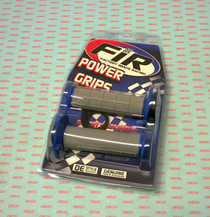 LOCK ON GRIP SET 50 65 KTM HUSQ, HALF WAFFLE SOFT GREY/BLUE, ODI STYLE, FIR -