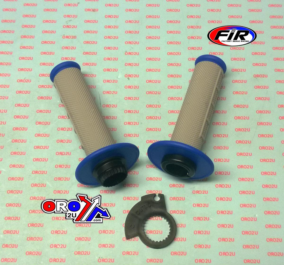 LOCK ON GRIP SET KX RM YZ, HALF WAFFLE SOFT GREY/BLUE, ODI STYLE, FIR -