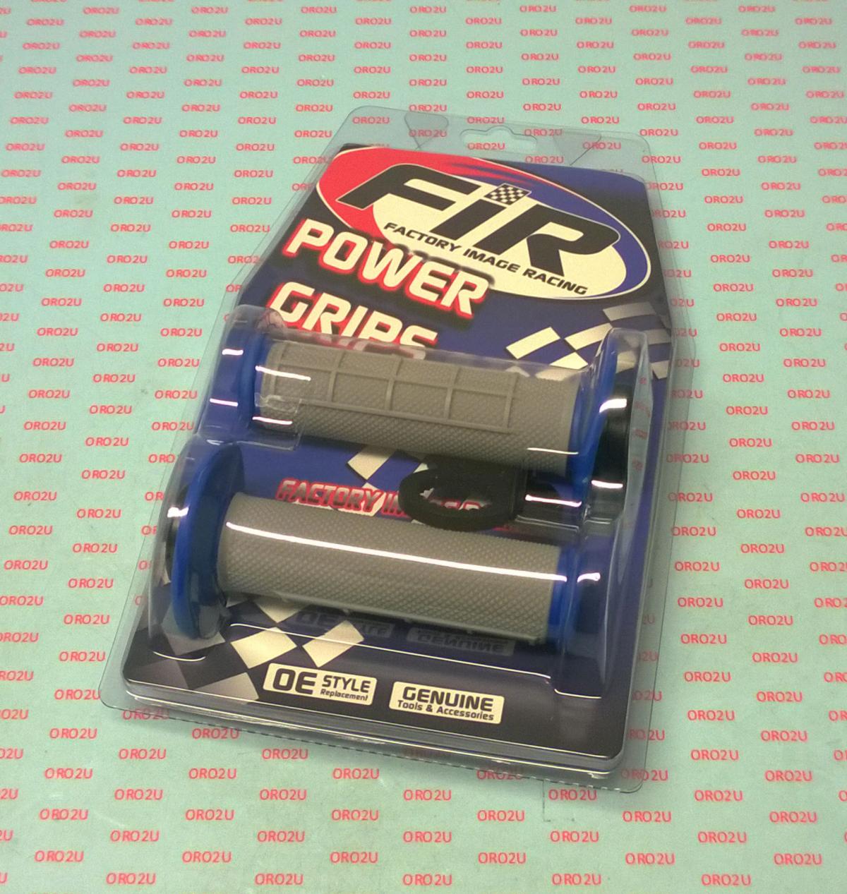 LOCK ON GRIP SET KX RM YZ, HALF WAFFLE SOFT GREY/BLUE, ODI STYLE, FIR -