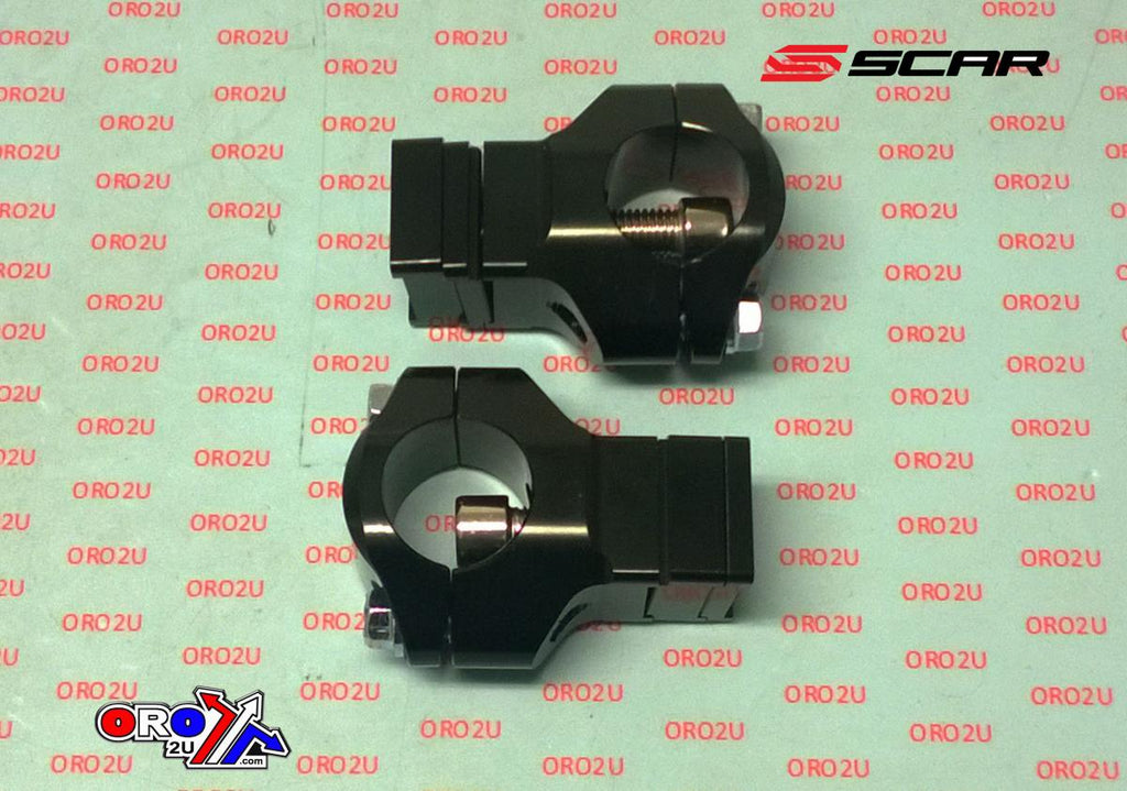 OVERSIZE BAR MOUNTS BLACK 05-26 KTM HUSQVARNA BETA SHERCO GASGAS HUSABERG STOCK 28.6mm SCAR P65