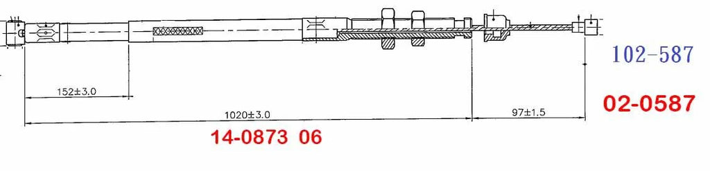 CABLE CLUTCH CRF150F 06-17, PSYCHIC 102-587 HONDA 22870-KPT-A00