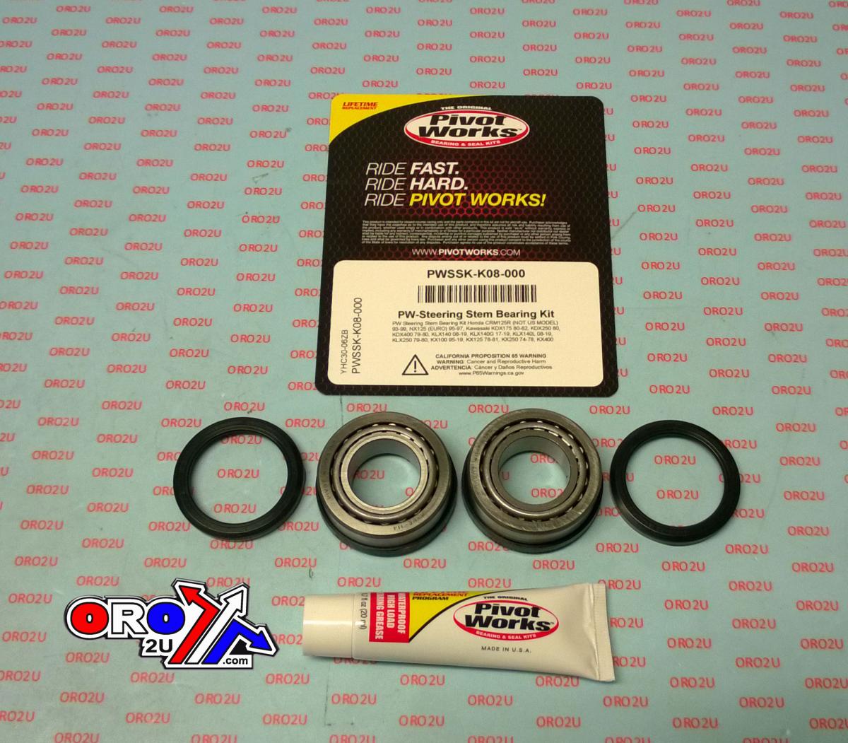 STEERING STEM BEARING SEAL KIT 74-17 HONDA KAWASAKI SUZUKI TM YAMAHA PIVOT WORKS PWSSK-K08-000