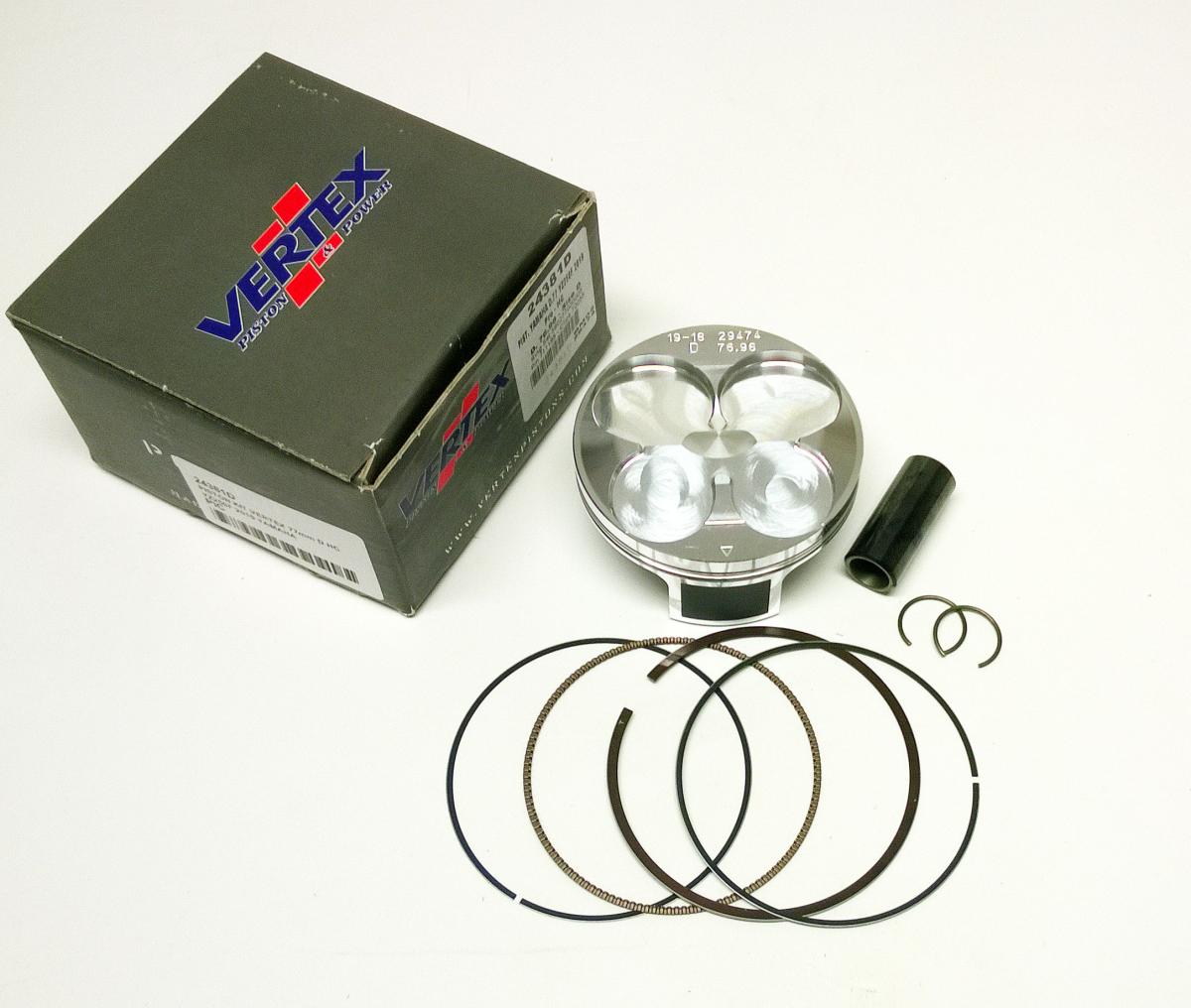 PISTON KIT VERTEX 77.0 C HC YAMAHA WR/YX 250 19-22, VERTEX 24381C HC COMPR 14,7:1