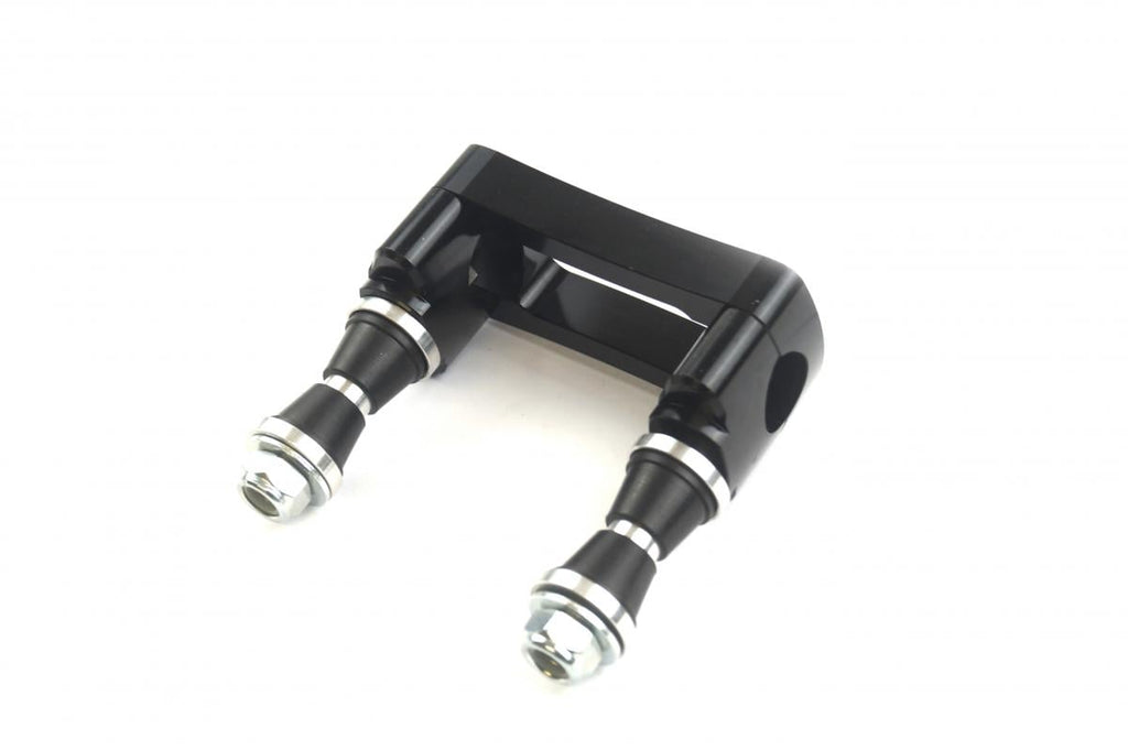 STEERING BAR CLAMP 28.6mm BLACK, 100mm MOUNTING, M10 BOLTS