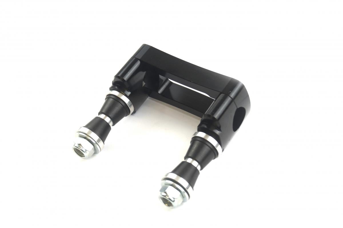 STEERING BAR CLAMP 28.6mm BLACK, 100mm MOUNTING, M10 BOLTS