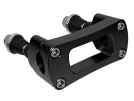 STEERING BAR CLAMP 22.2mm BLACK, 100mm MOUNTING, M10 BOLTS