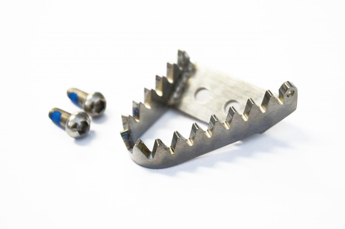 KTM TITANIUM BRAKE PEDAL TIP, WIDER THAN OEM STEP PLATE/TIP, FIR