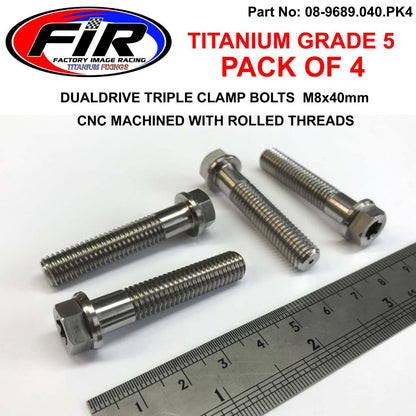 GR5 TITANIUM BOLT M8x40mm PK4, TRIPLE CLAMP BOLTS / DUALDRIVE, / KTM RE: 25080406