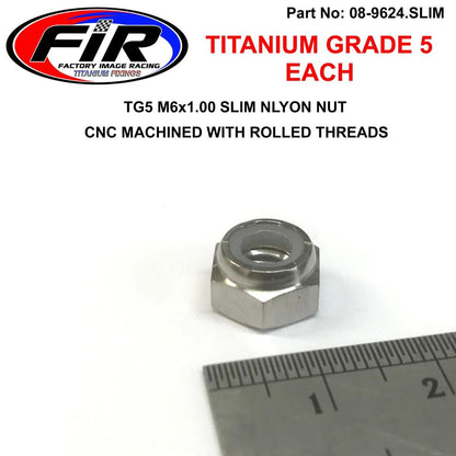 TITANIUM M6x1.00 SLIM NYLON NUT, EACH / BRAKE & CLUTCH LEVER NUT