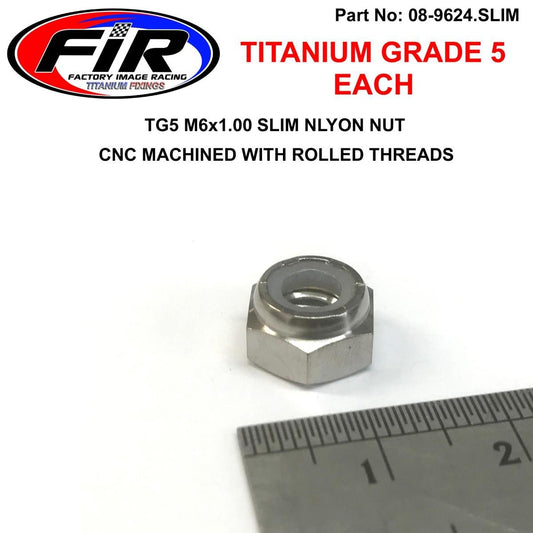 TITANIUM M6x1.00 SLIM NYLON NUT, EACH / BRAKE & CLUTCH LEVER NUT