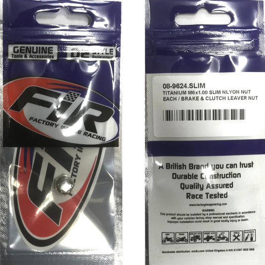 TITANIUM M6x1.00 SLIM NYLON NUT, EACH / BRAKE & CLUTCH LEVER NUT