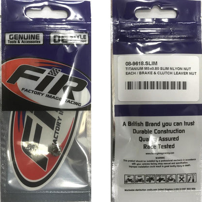 TITANIUM M5x0.80 SLIM NYLON NUT, EACH / BRAKE & CLUTCH LEVER NUT