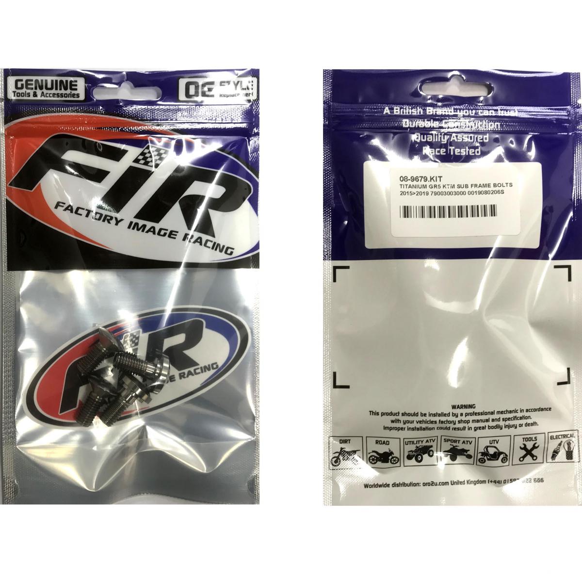 TITANIUM GR5 KTM SUB FRAME BOLTS, 2015>2019 79003003000 0019080206S, PACK OF 4 /