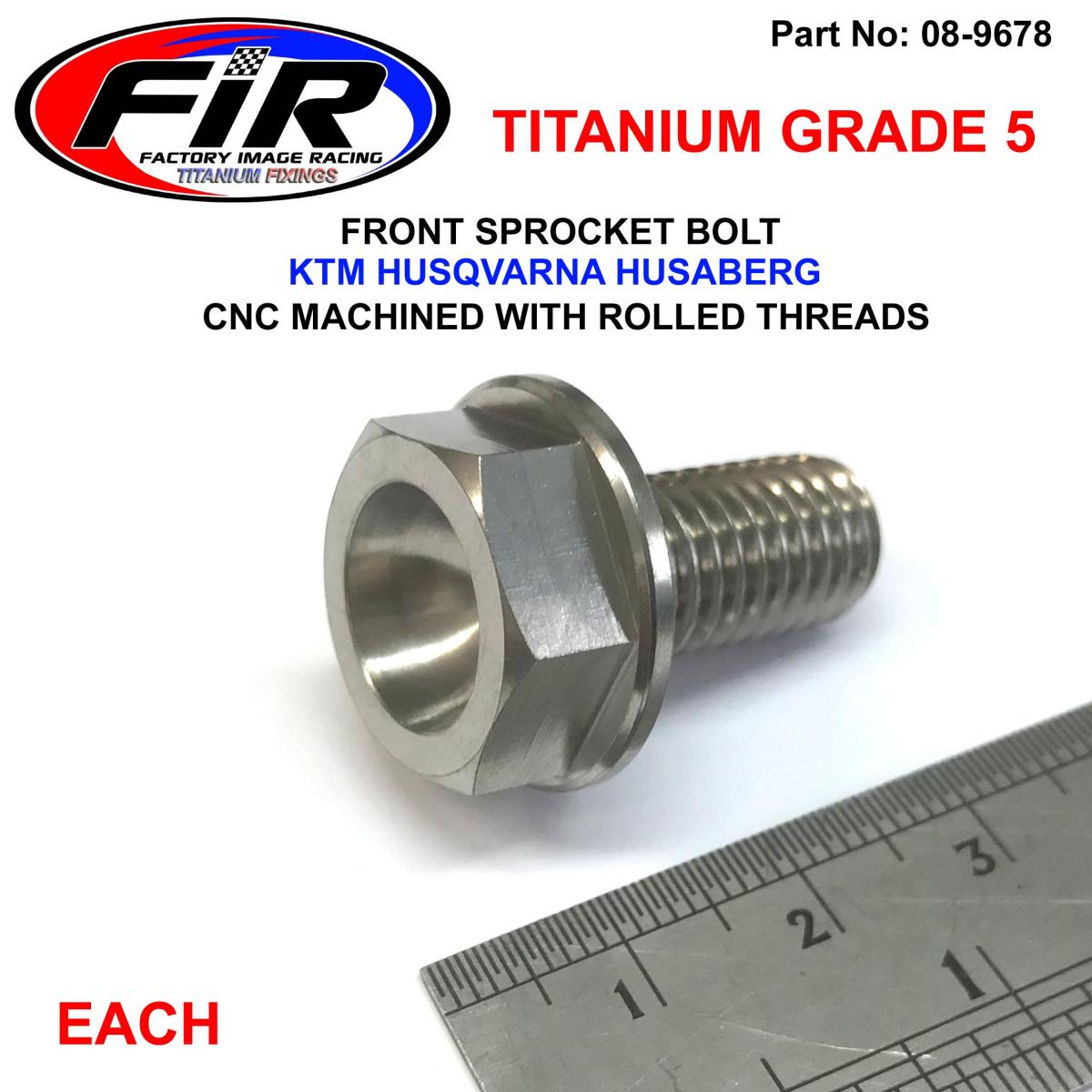 TITANIUM FRONT SPROCKET BOLT, 59033034044 KTM HUS / M10x1.5mm
