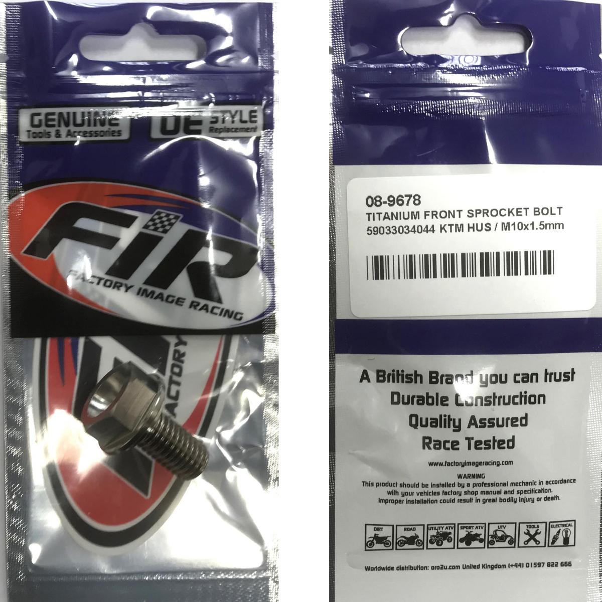 TITANIUM FRONT SPROCKET BOLT, 59033034044 KTM HUS / M10x1.5mm