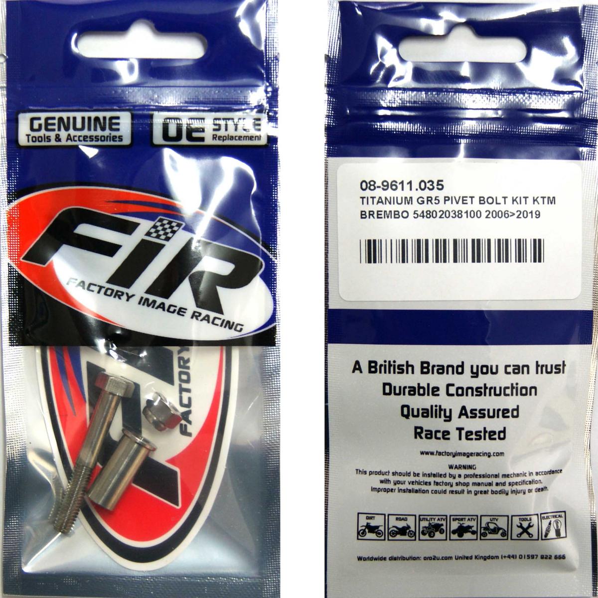 TITANIUM GR5 PIVOT BOLT KIT KTM, BREMBO 54802038100 2006 - 2019 CLUTCH