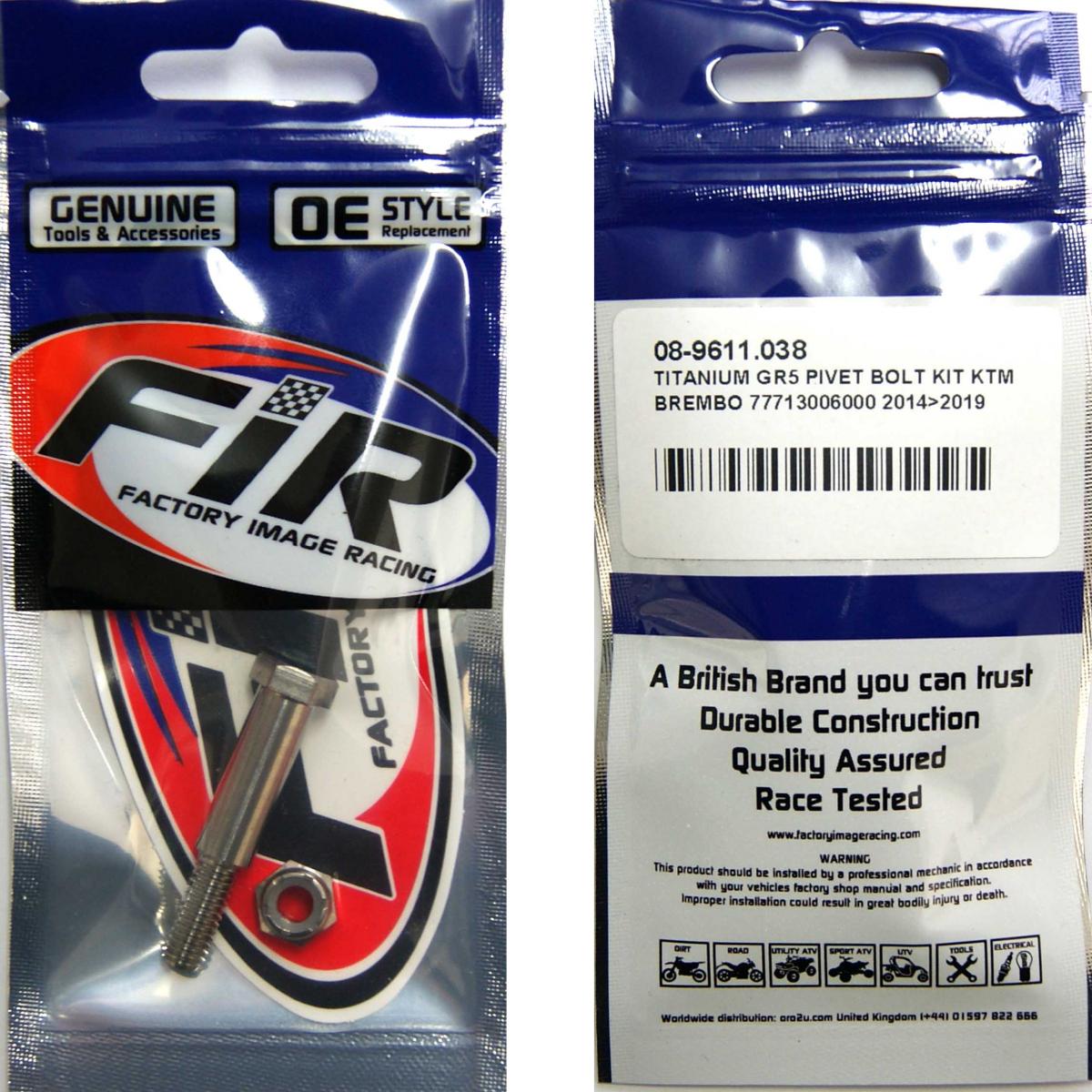 TITANIUM GR5 PIVOT BOLT KIT KTM, BREMBO 77713006000 2014>2019, BRAKE /