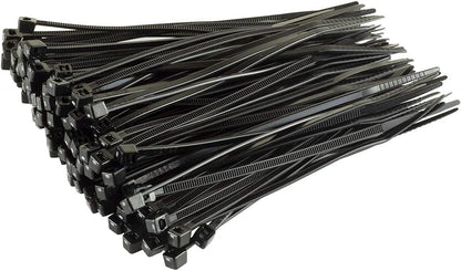 NYLON CABLE ZIP TIES - BLACK, 100mm x 2.5mm - PACK OF 100