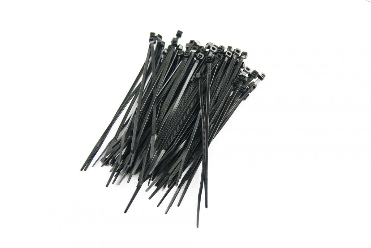 NYLON CABLE ZIP TIES - BLACK, 140mm x 3.4mm - PACK OF 100