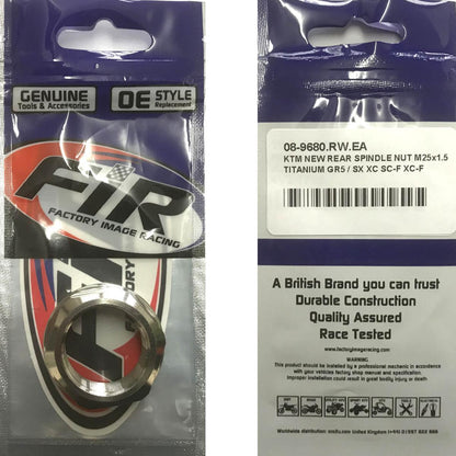 KTM NEW REAR SPINDLE NUT M25X1.5, TITANIUM GR5 / SX XC SC-F XC-F, 61010086000