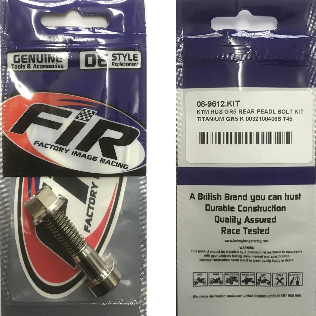KTM HUS GR5 REAR BRAKE PEDAL BOLT KIT, TITANIUM GR5 K 0032100406S T45