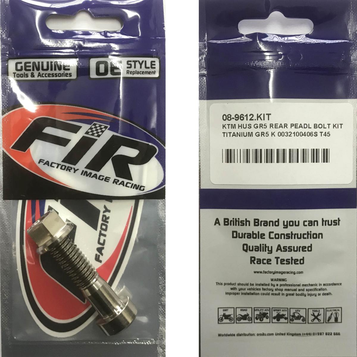 KTM HUS GR5 REAR BRAKE PEDAL BOLT KIT, TITANIUM GR5 K 0032100406S T45