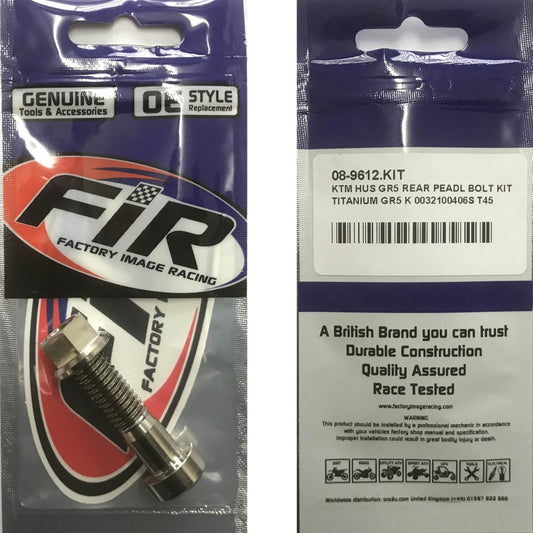 KTM HUS GR5 REAR BRAKE PEDAL BOLT KIT, TITANIUM GR5 K 0032100406S T45