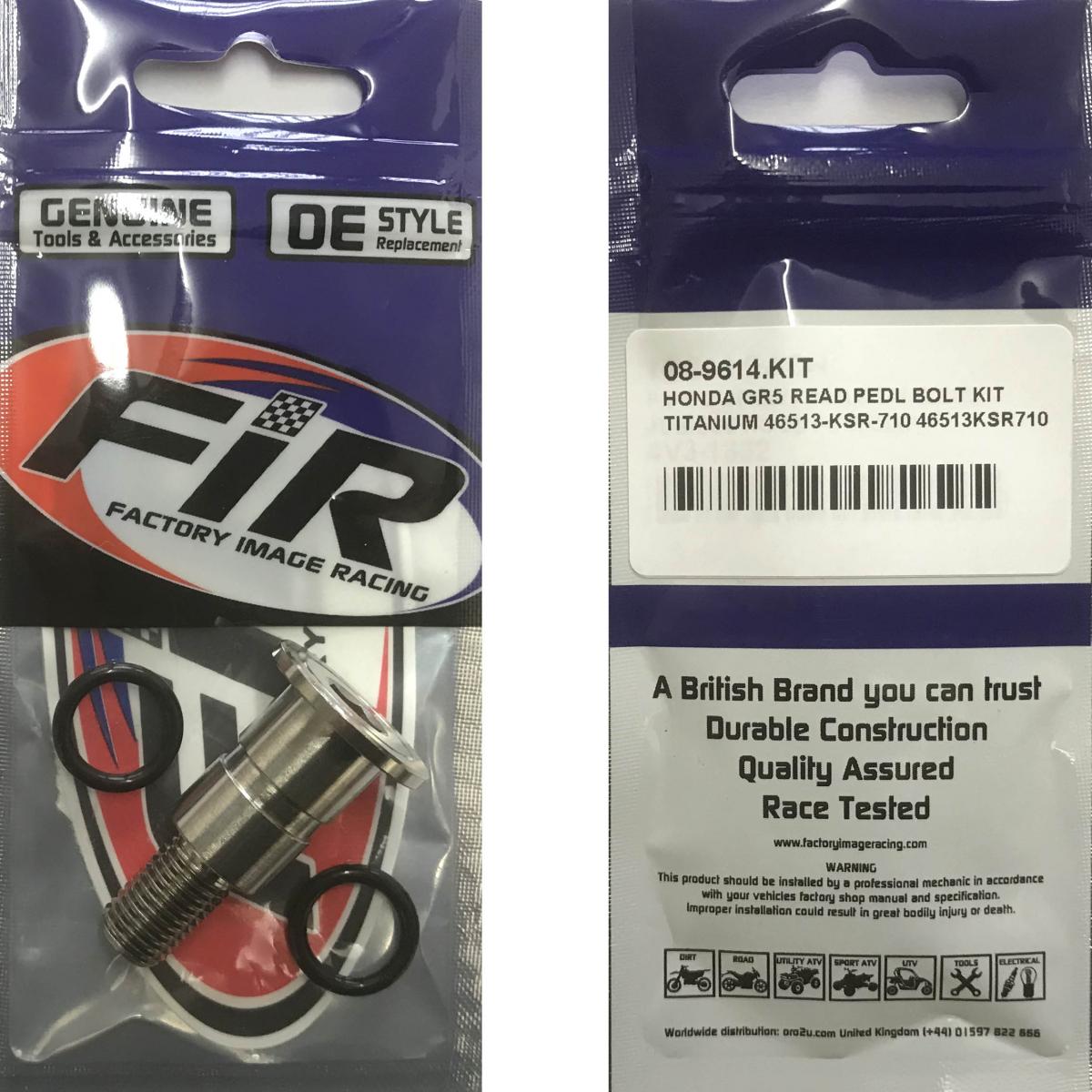 HONDA GR5 REAR BRAKE PEDAL BOLT KIT, TITANIUM 46513-KSR-710 46513KSR710