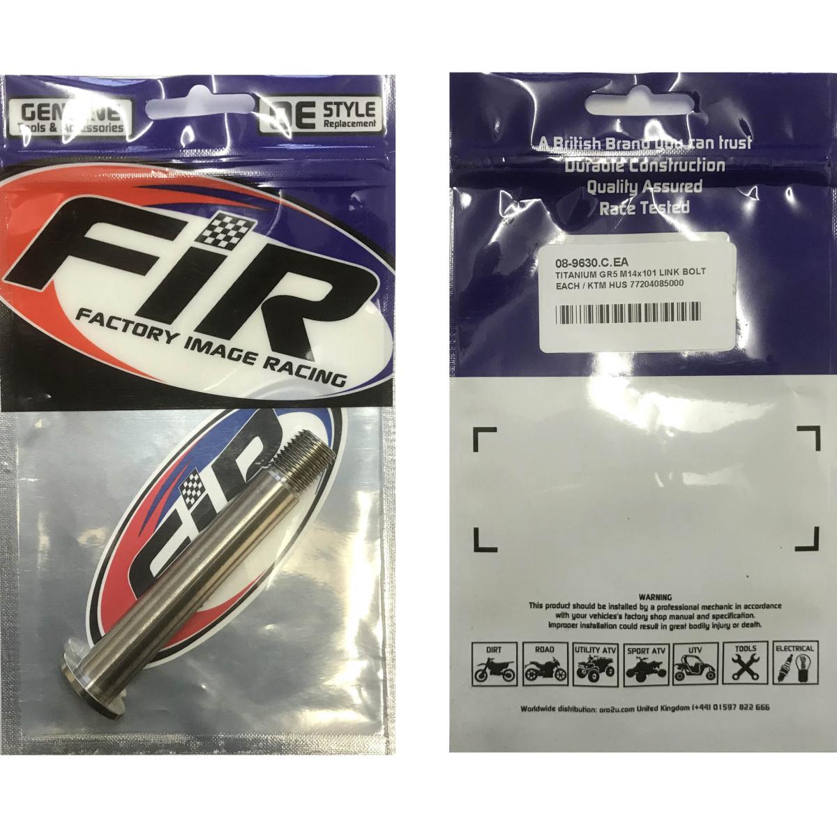 TITANIUM GR5 M14x101 LINKAGE BOLT, EACH / KTM HUS 77204085000, / CANTILEVER BOLT