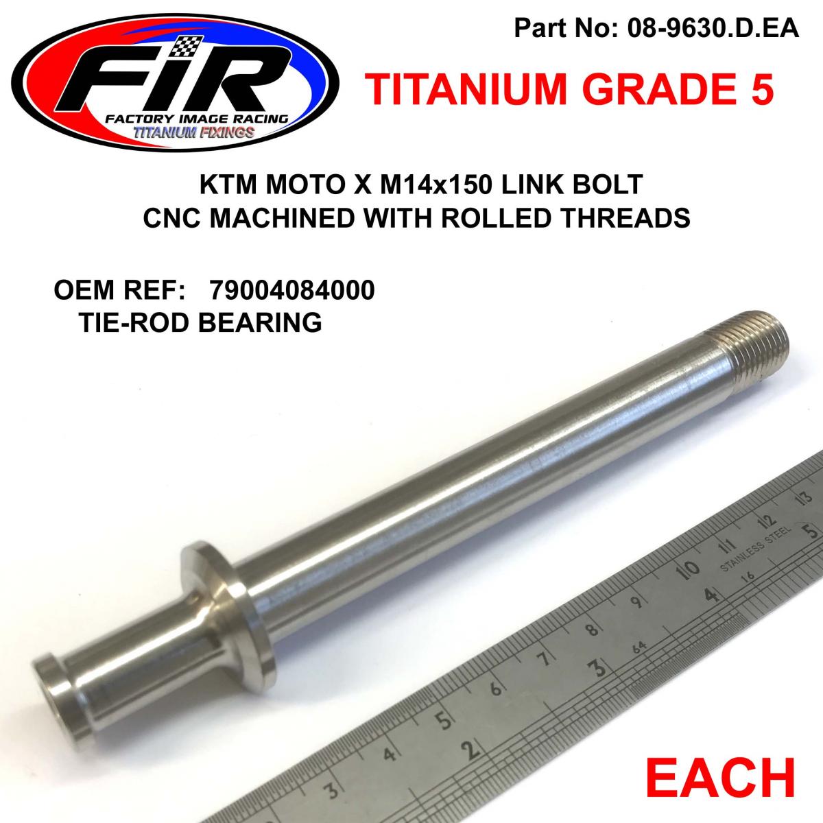 TITANIUM GR5 M14x150 LINKAGE BOLT, EACH / KTM HUS 79004084000, / TIE-ROD BEARING