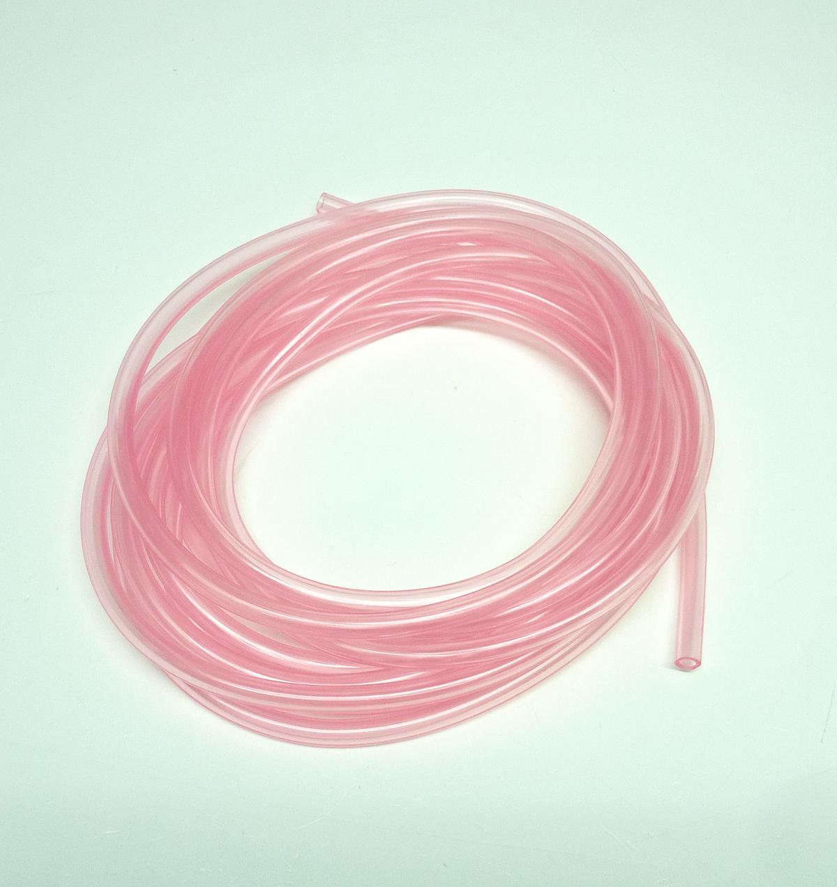 CLEAR RED BREATHER PIPE HOSE 5mm, ROLL 5M