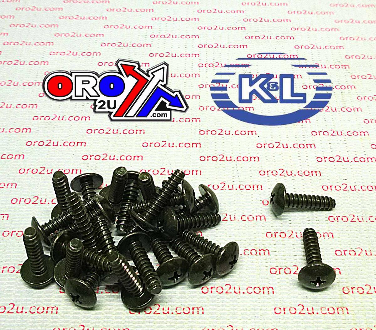 OEM SELF TAPPING SCREWS 5x20 (25PK), BLACK, HONDA, YAMAHA, 33-8354, 97702-50020-00, 90167-05078-00, 97707-50020-00