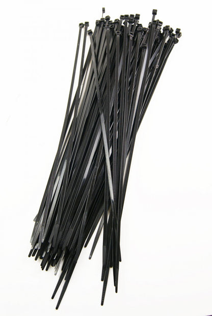 NYLON CABLE ZIP TIES - BLACK, 370mm x 4.8mm - PACK OF 100