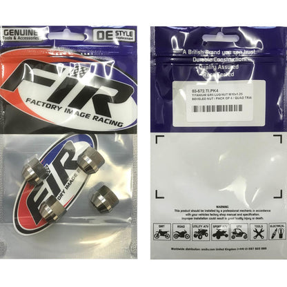TITANIUM GR5 LUG NUT M10X1.25, BEVELED NUT / PACK OF 4 / QUAD TRAILER