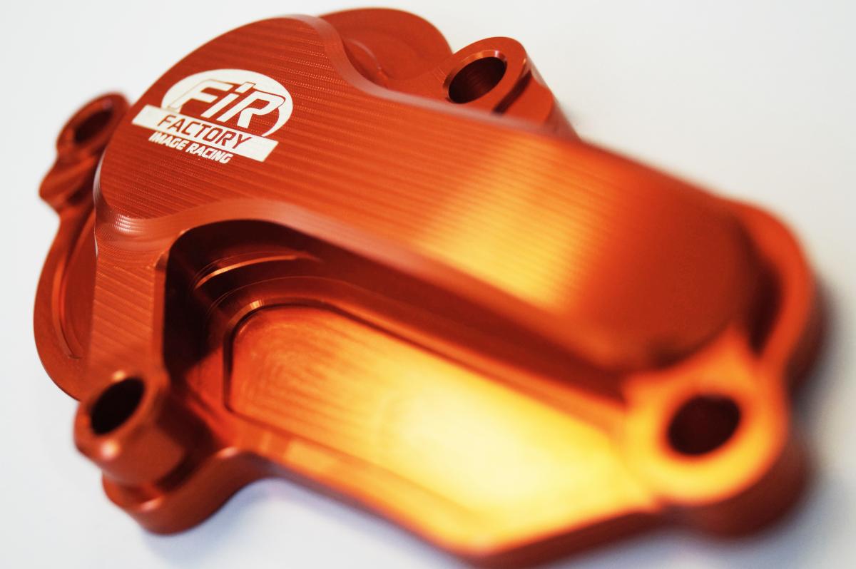 WATER PUMP COVER 18-20 KTM 85 SX, FIR ASWPC-04, BILLET ALLOY ORANGE, 47235052000 OEM FITMENT