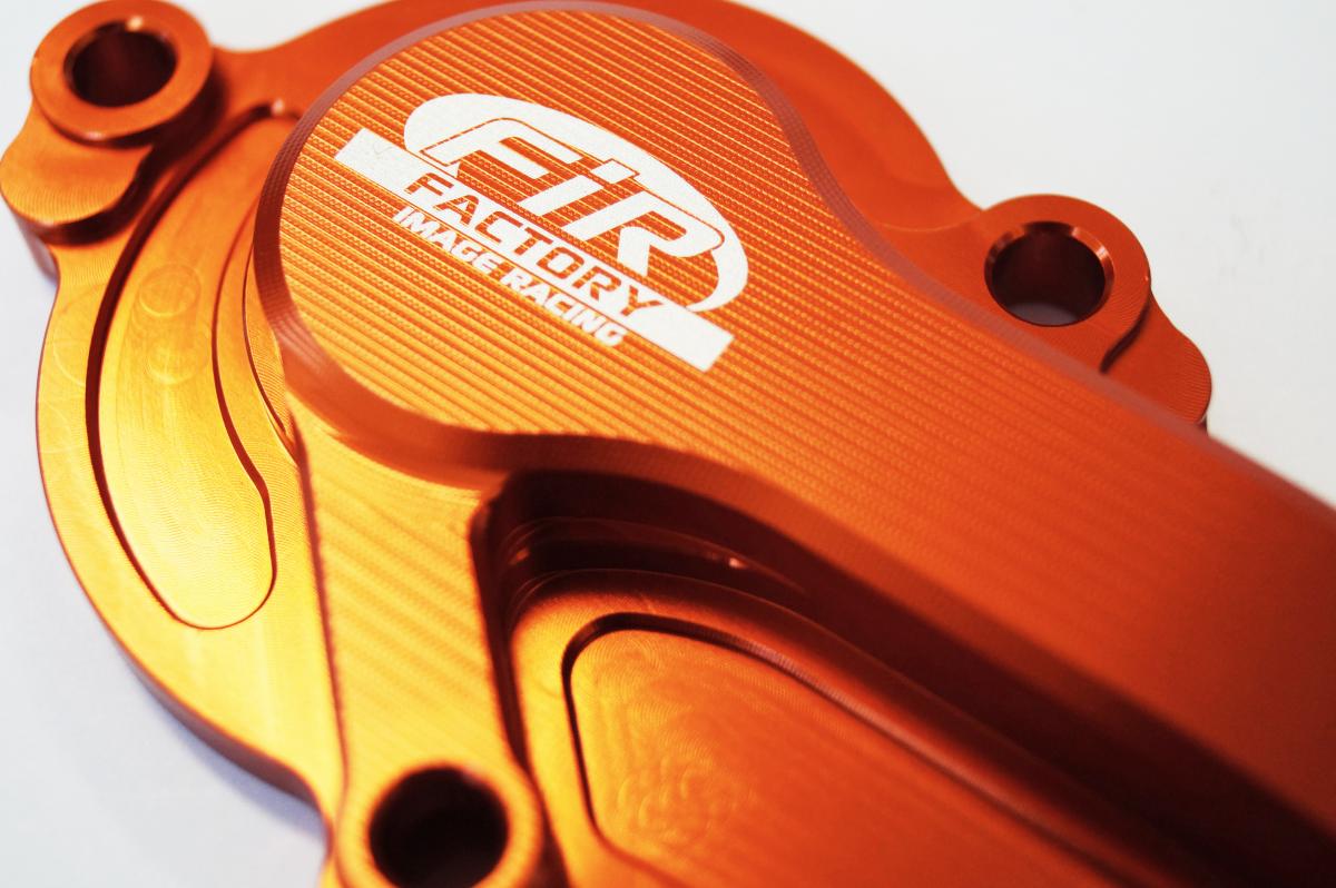 WATER PUMP COVER 18-20 KTM 85 SX, FIR ASWPC-04, BILLET ALLOY ORANGE, 47235052000 OEM FITMENT