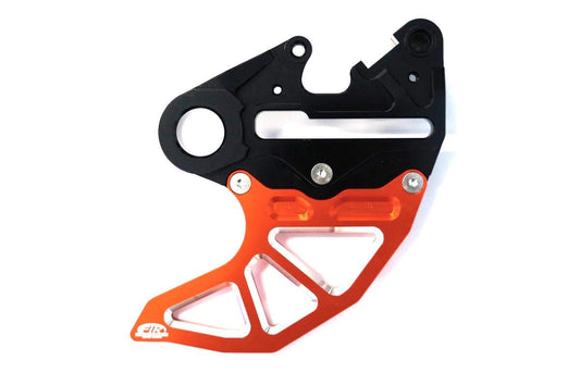 KTM HUSQ REAR DISC GUARD, FIR ASRDG-04, ORANGE, W/CALIPER MOUNT, 78913975144