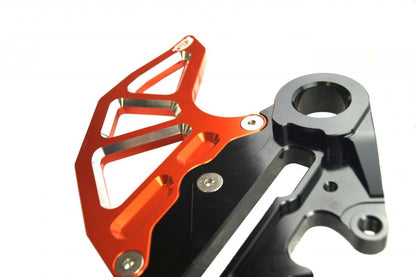 KTM HUSQ REAR DISC GUARD, FIR ASRDG-04, ORANGE, W/CALIPER MOUNT, 78913975144