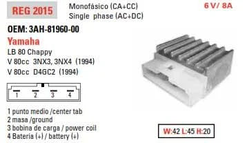 REGULATOR VOLTAGE 12v / 8A, DZE 02015-04 3AH-81960-00-00