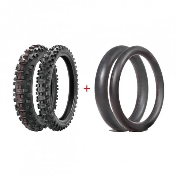 ENDURO TYRE MOUSSE PACKAGE BORILLI DURA MEDIUM FRONT 21-90 90 REAR 18-140 80 TYREPACK-2