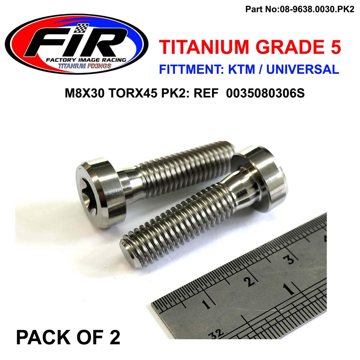 GR5 SCREW M8X30 TORX45 PK2, TITANIUM - KTM 0035080306S