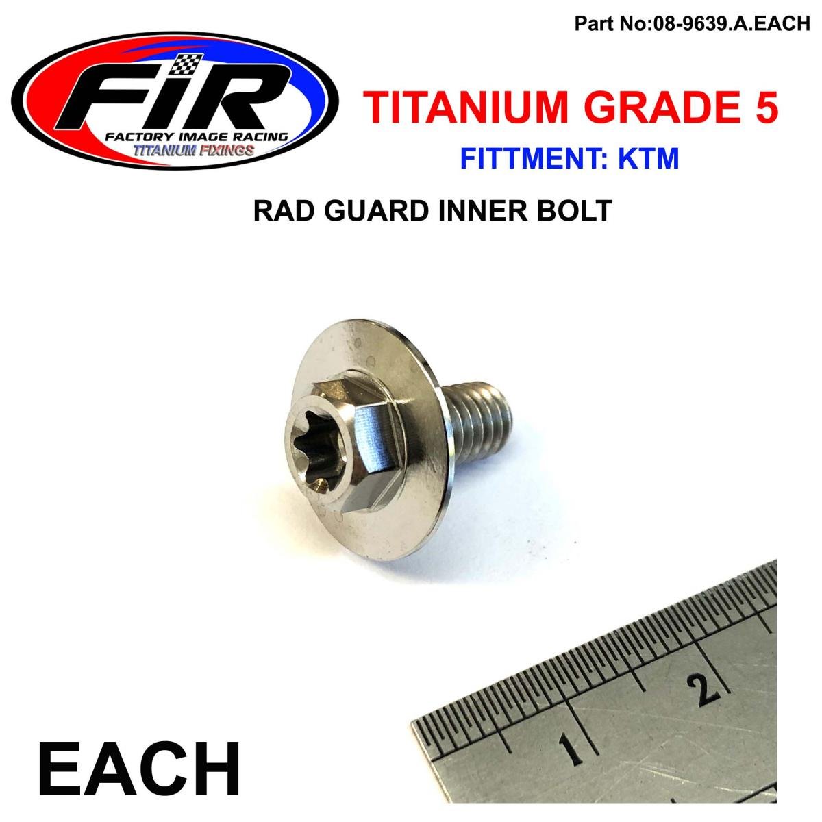 GR5 KTM RAD GUARD INNER BOLTS EA TITANIUM, SX EXC SXF EXCF 16-2020, / 0024060123