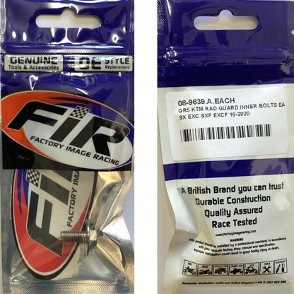 GR5 KTM RAD GUARD INNER BOLTS EA TITANIUM, SX EXC SXF EXCF 16-2020, / 0024060123